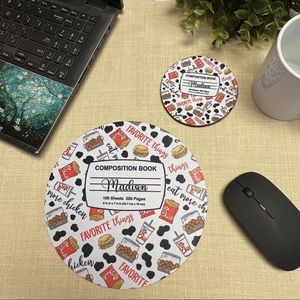 Cute My Favorite things Mouse Pad with Matching Coaster